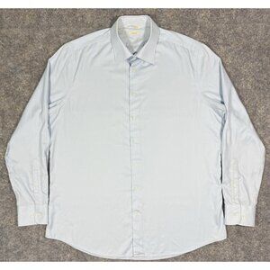 Suitsupply Mens Dress Shirt Size 46 18 Traveller Slim Fit Oxford Blue Business